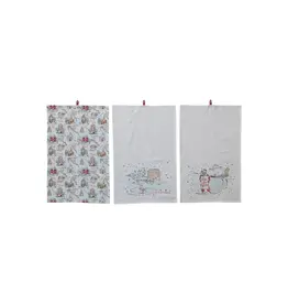 Cotton Printed Tea Towel w/ Holiday 3 Styles , each  XS5764A