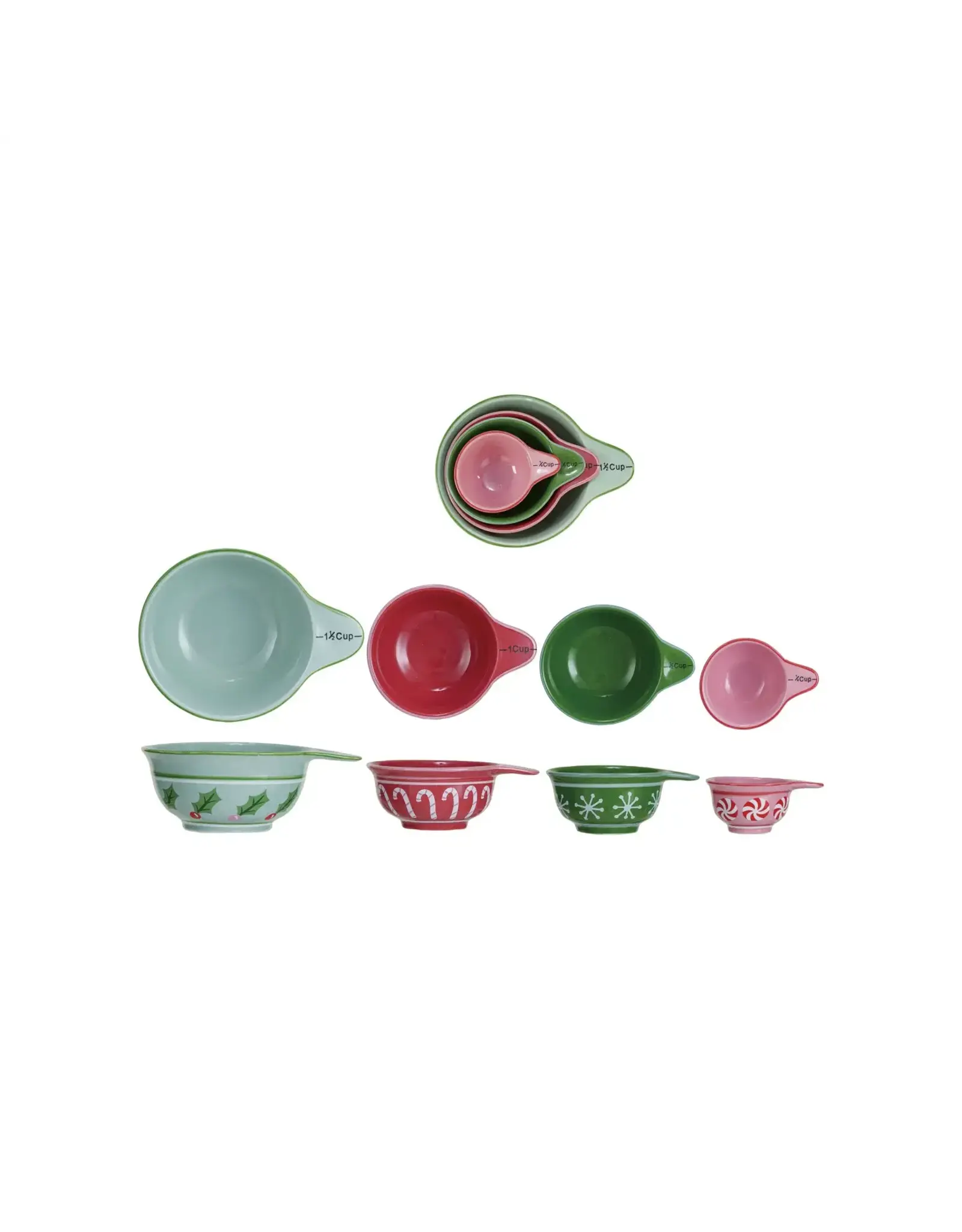 1/4, 1/2, 1, 1-1/2 Cup Stoneware Measuring Cups, Set of 4 XS6018