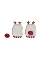 Stoneware Reindeer Shaped Platter w/ Dish, SET/2 XS6030