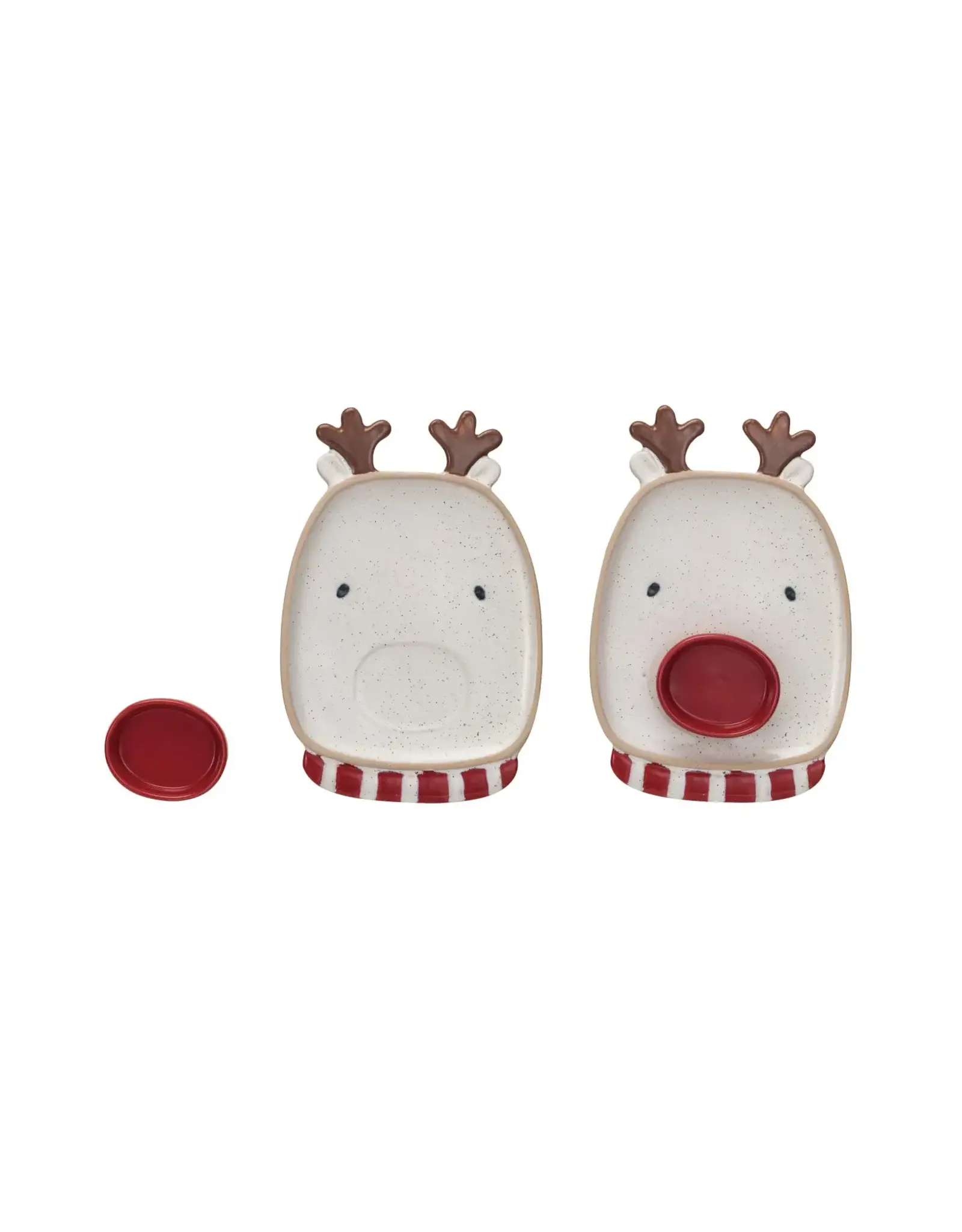 Stoneware Reindeer Shaped Platter w/ Dish, SET/2 XS6030