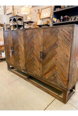 CAB274 Herringbone Credenza 4 Dr 66.1 x 15 x 38.6