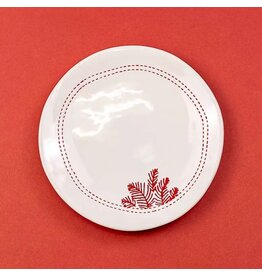 Christmas Fir Plate White/Red 6.5" 107924026