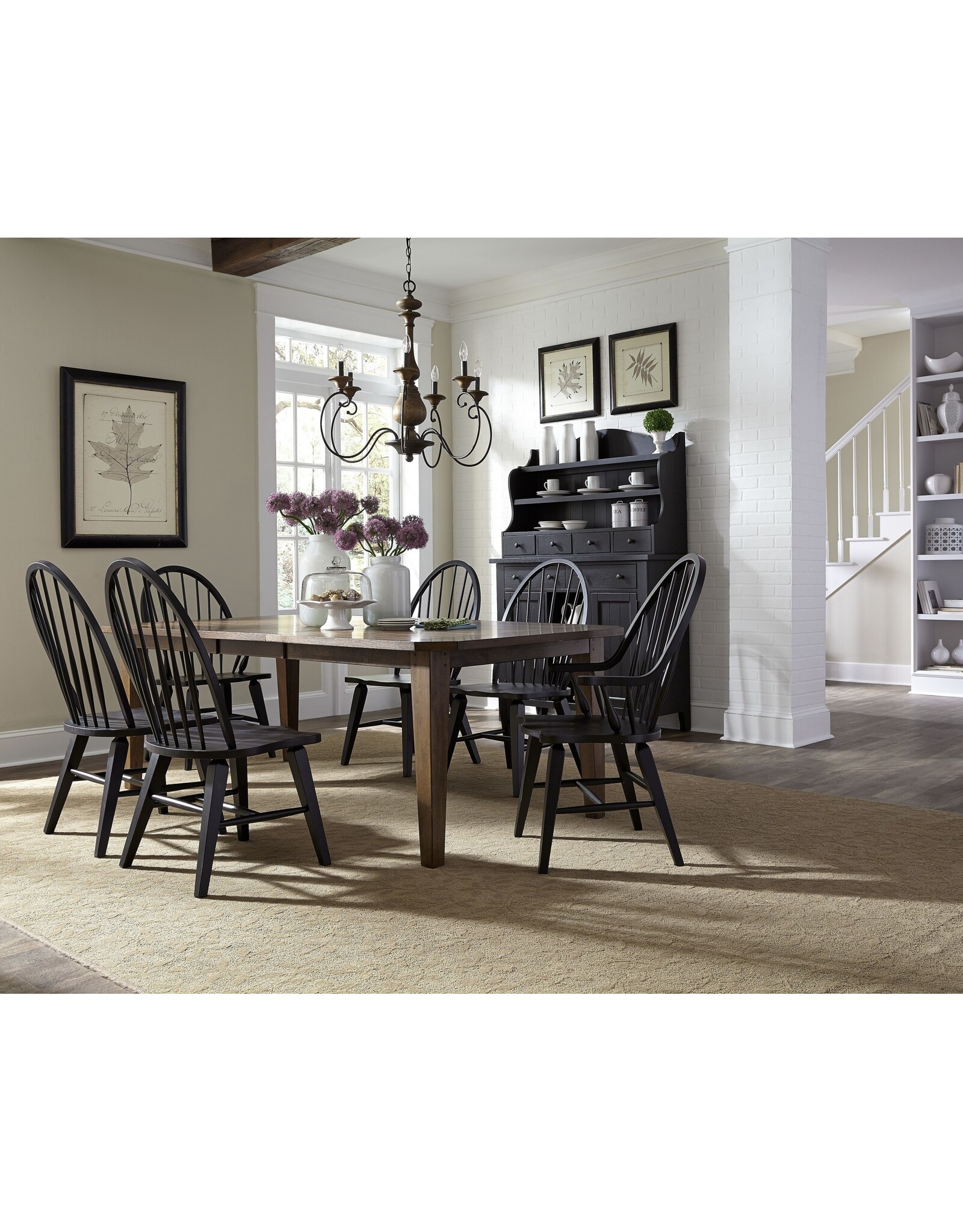 Arm Chair, Windsor Back, Black W25 x D25 x H41