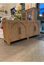 CAB348 Arched Rattan Crdenz 4Rattan dr w/Bar Handles 78x18.8x35.3