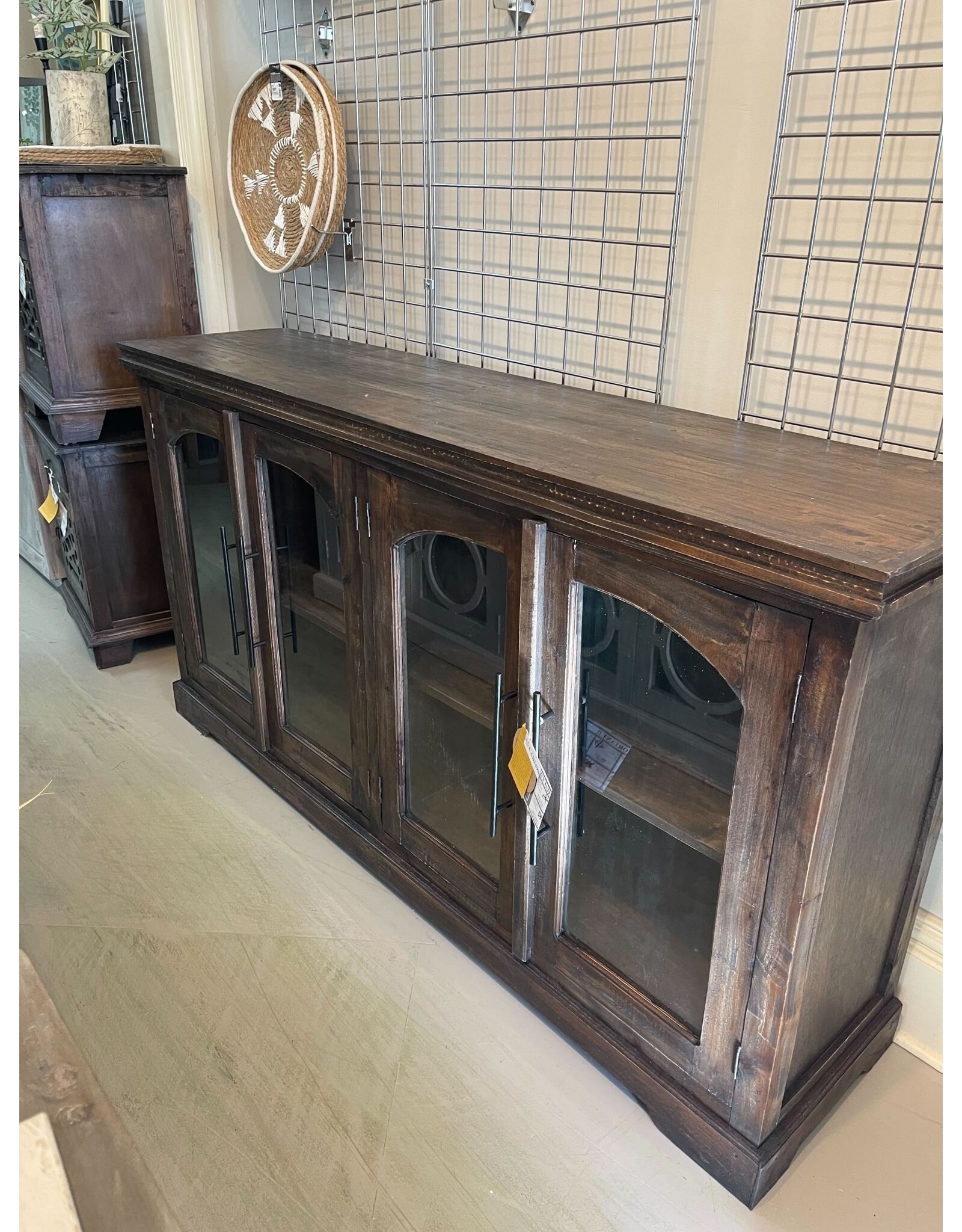 CAB349 Glazed Credenza 4GD w/Bar Handle 72x16.8x38.2"H