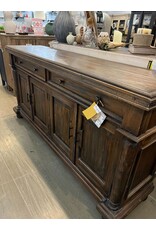 CAB377 Pillar Credenza 4Uniq doors 2 drw w/RG 75.2x18.1x38.2"H