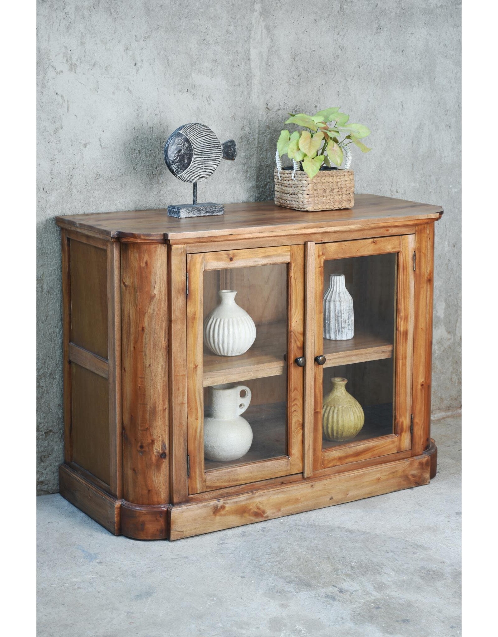 CAB316 Lawrence Glazed Accent Curio 47.2x20.1x36.2"H