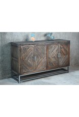 CAB337 Hampshire Sideboard 4Drs Steel Base 66.5x16.8x38.6"H