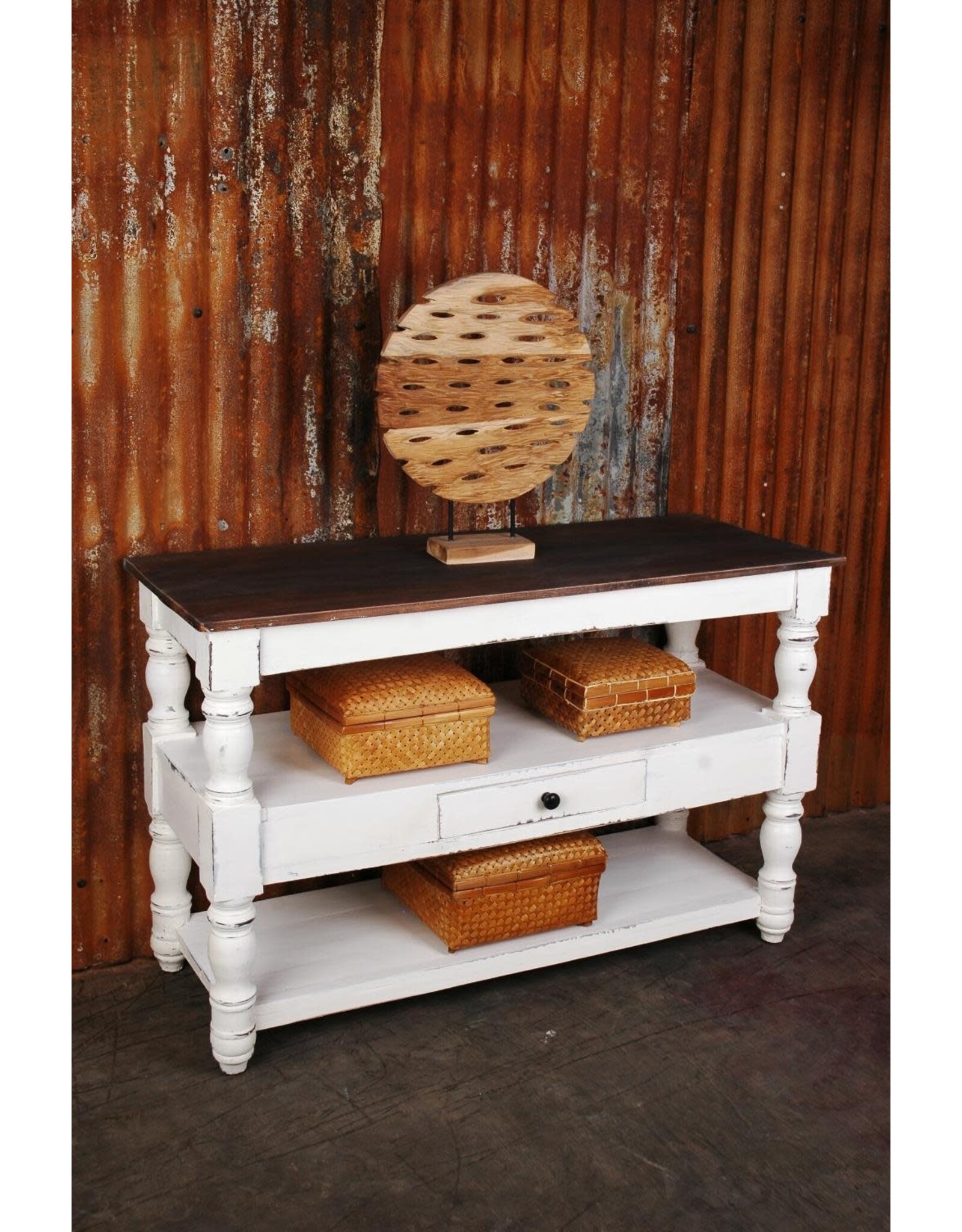 TAB1006 Sofa Table Turned Legs & 1drw 47.2x18.1x30.7"H