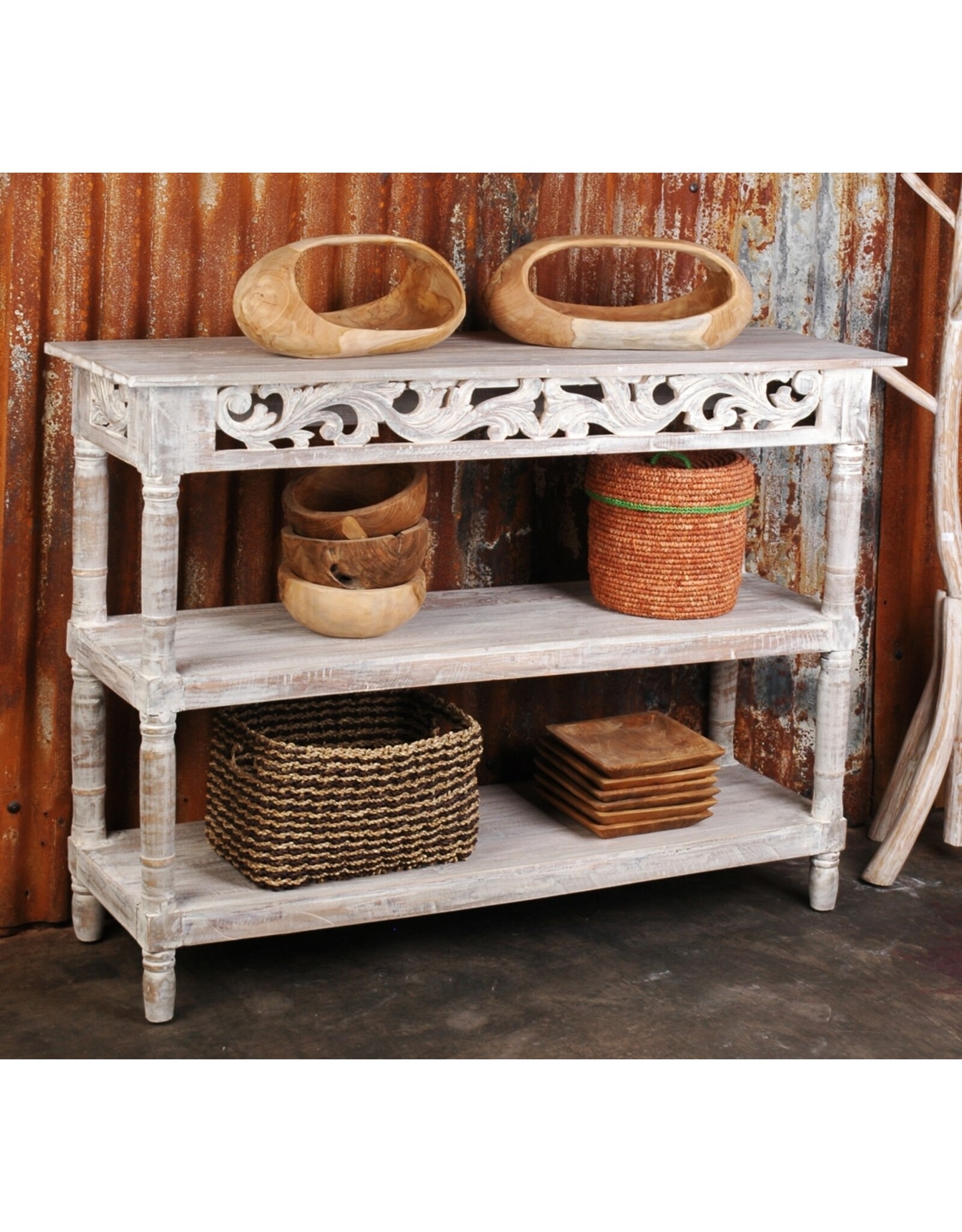 TAB1029 Curved Console Table 46.1x14x34.6"H