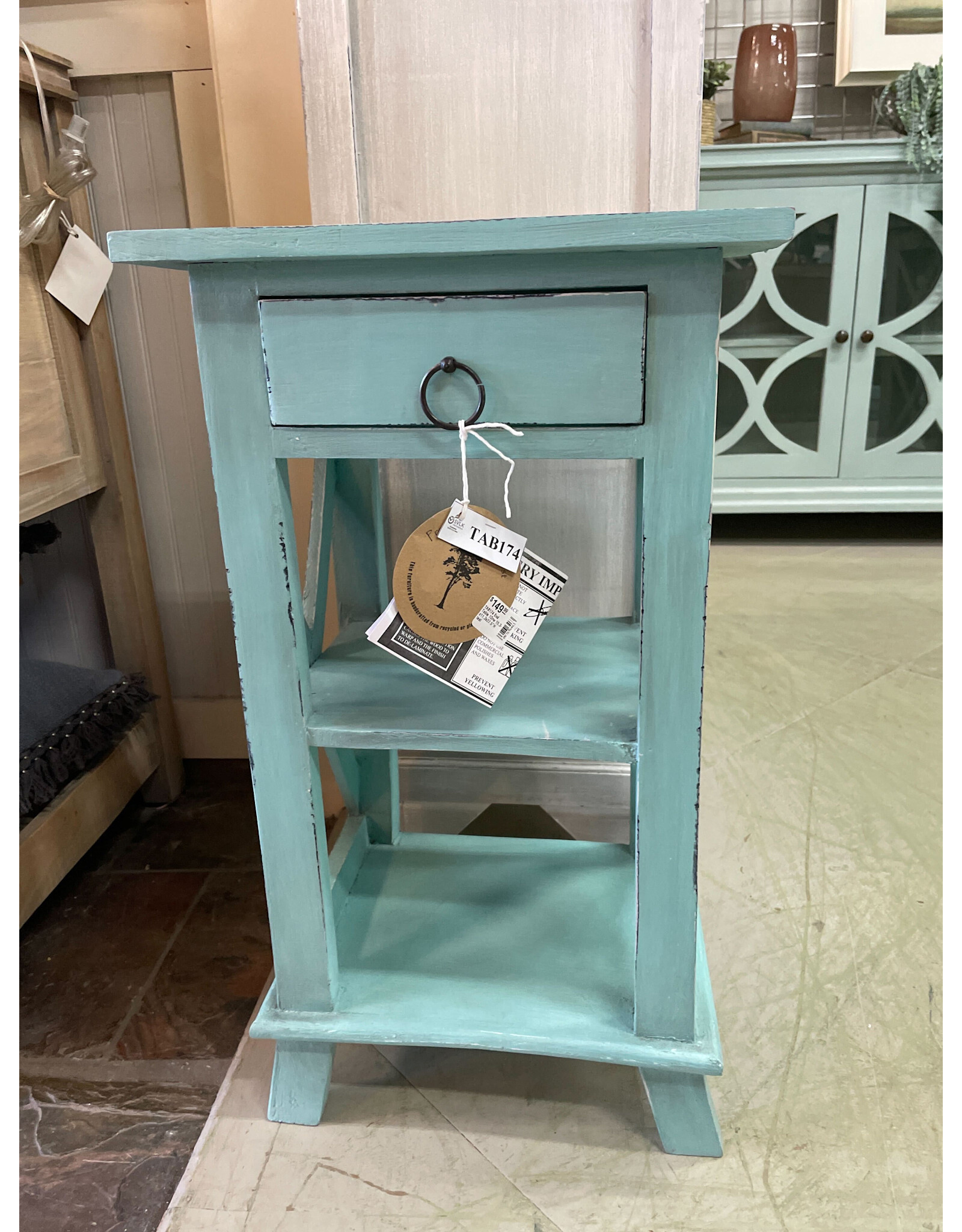 TAB174 End Table 1Drw 15.3x11.3x27.5"H