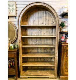 LIB 2301 JULIA ARCH BOOKCASE WARM COFFEE 	38 × 14 × 74 in
