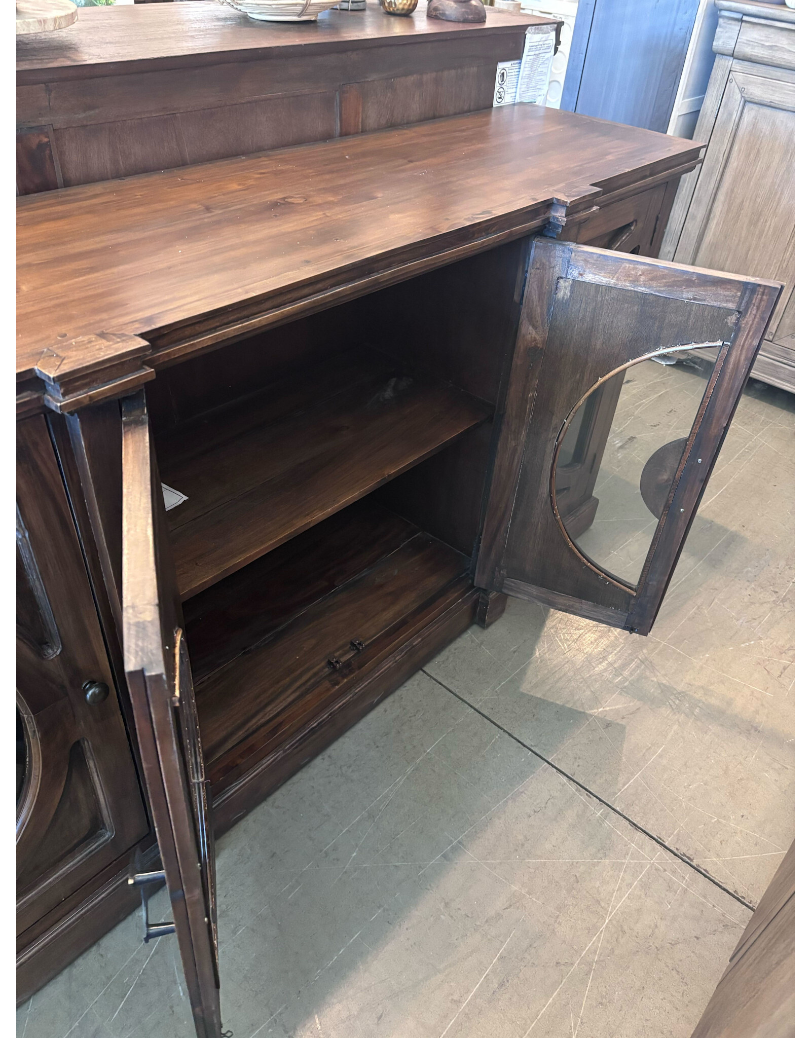 CAB364 Nautical Credenza 4GD w/Uniq hdw 73.2x18.8x38.2"H