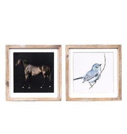 13 x13x1.5 Reverse Wd Frame Art horse/Bird 11857