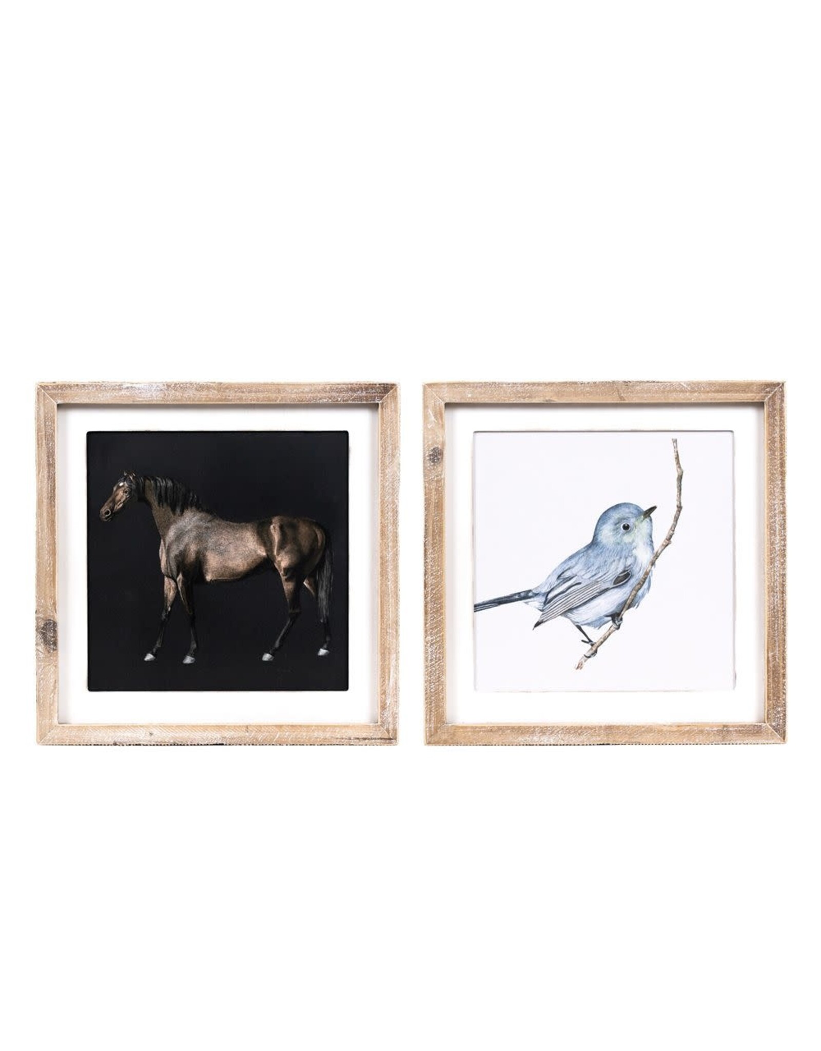 13 x13x1.5 Reverse Wd Frame Art horse/Bird 11857