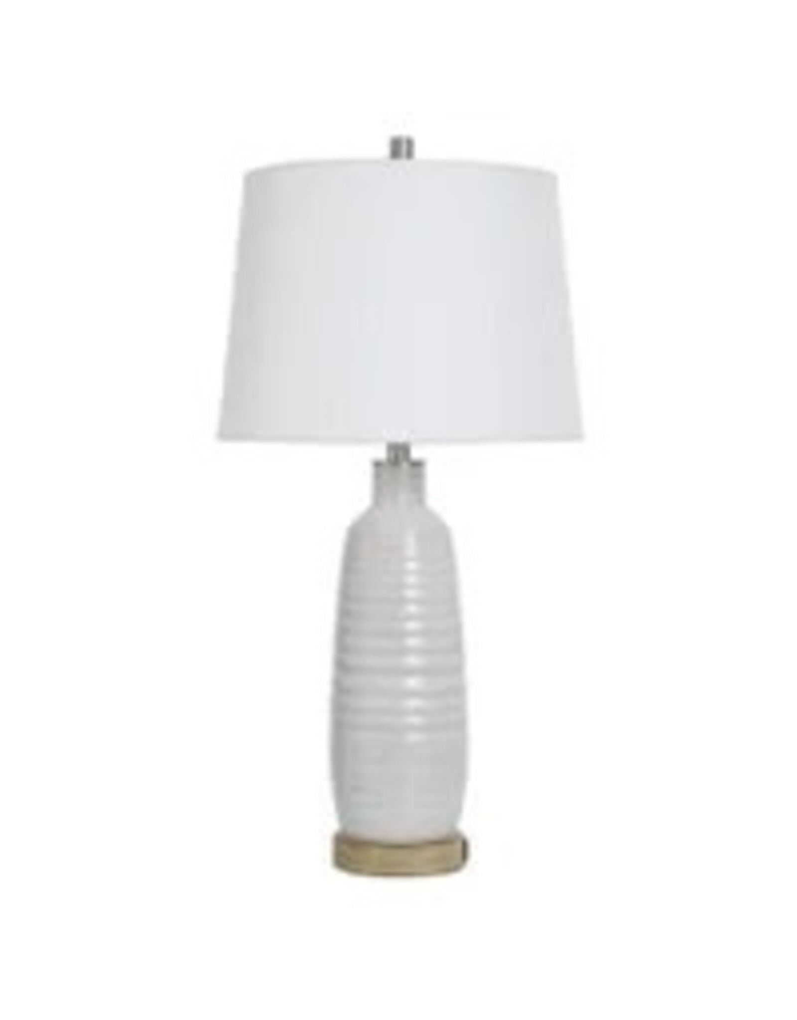 WHITE WASHED Ceramic Table Lamp w/ Type A & C USB Port | 30in | 100 Watts KHL334188