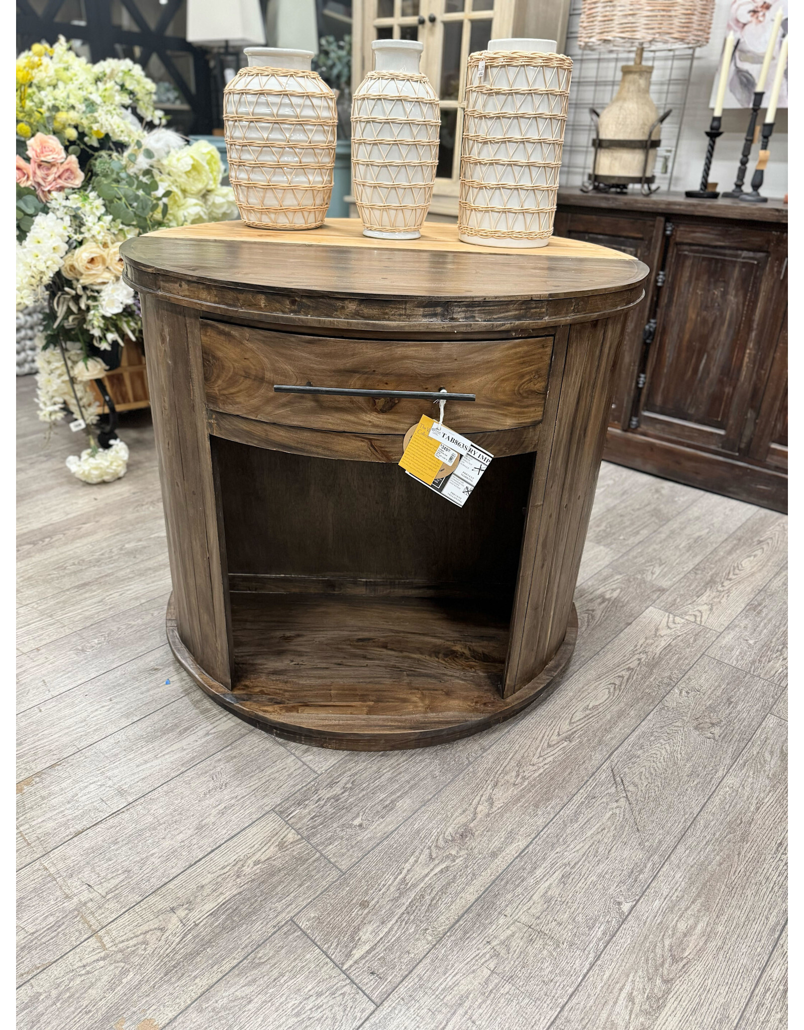 TAB863 Demilune End table 40.1x20.1x35"H