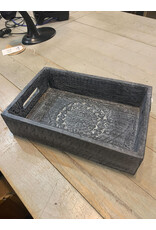 black Floral Tray 22367