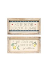 10 x 5 Reversible Wood Frame Sign Land/Lemon 45178