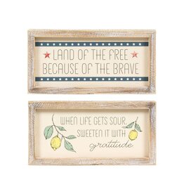 10 x 5 Reversible Wood Frame Sign Land/Lemon 45178