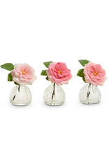6.5" Pink Rose Stem in Glass Vase 4509824