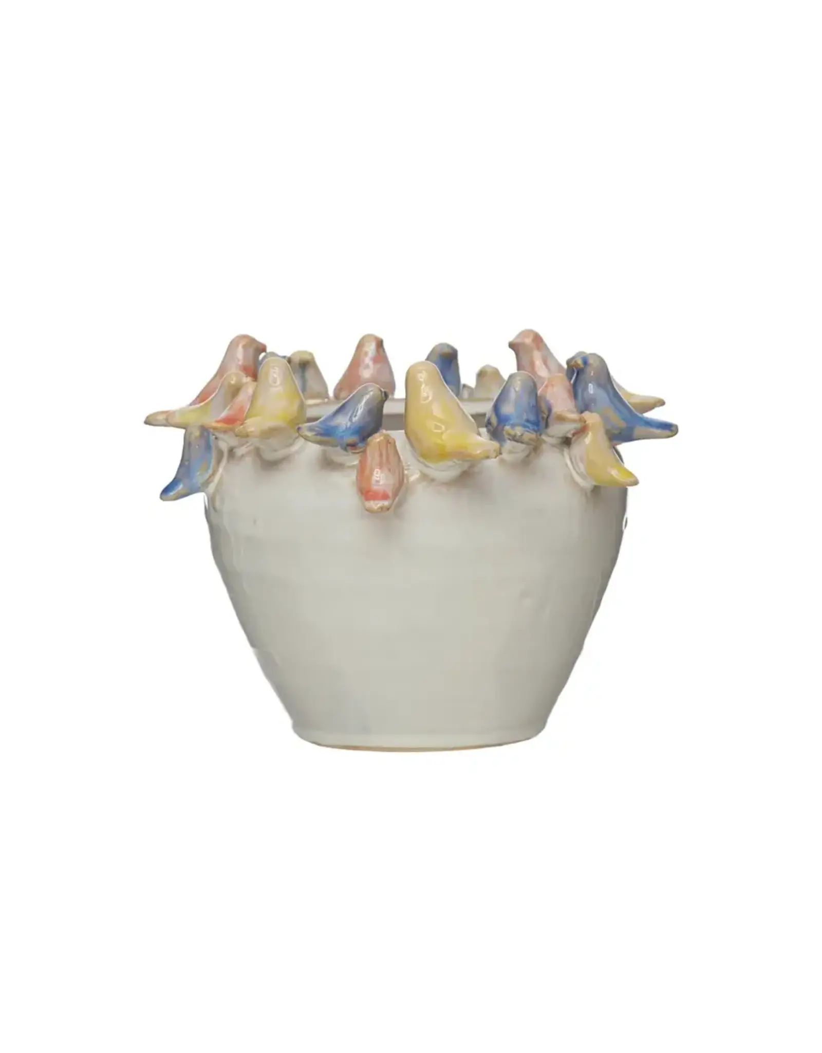 Stoneware Planter W/ Birds DF6425