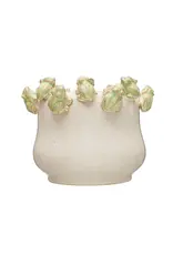 Stoneware Planter W/ Frogs  DF7692