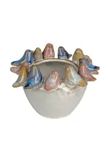 5" Stoneware Planter W/Birds  DF8606