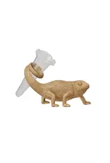 Resin Chameleon w/ Glass Vase, gold Finish DF9782