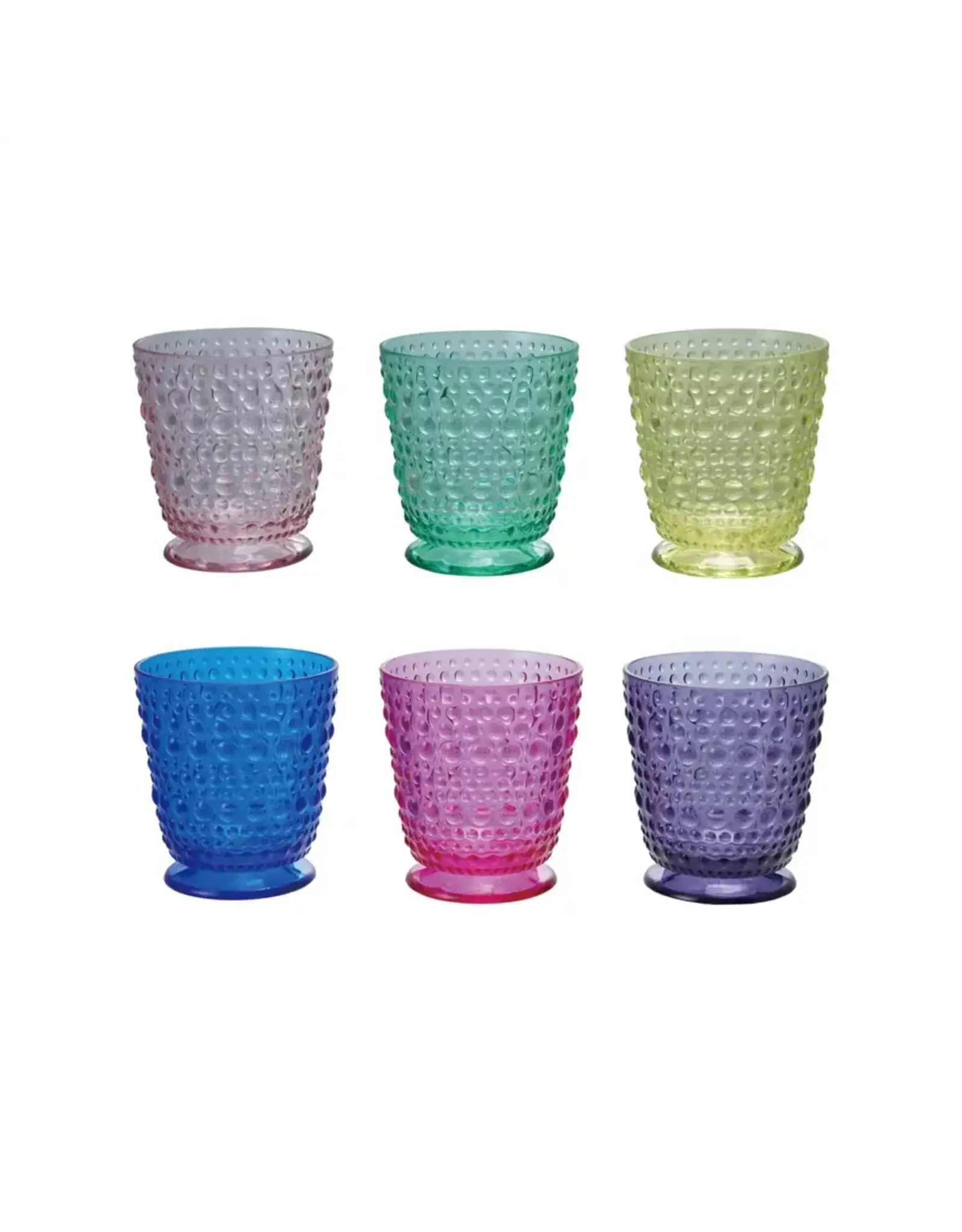 12 oz Acrylic Footed Glass 6 colors DG0150A