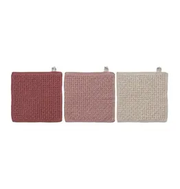 Square Cotton Knit Dish Cloths, Set of 3 DG0340