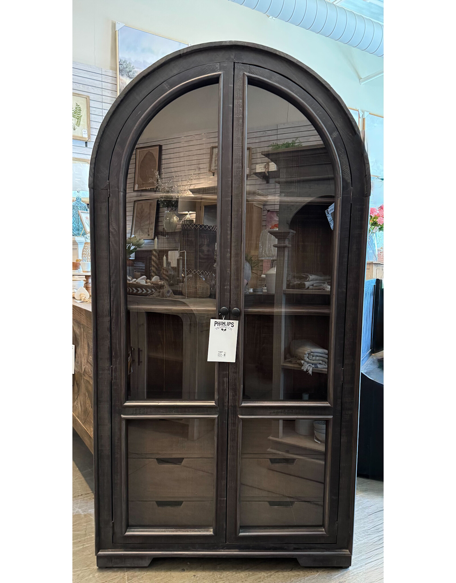 VIT 95 Julia Curved 6 drw Hutch 38 × 14 × 74 in