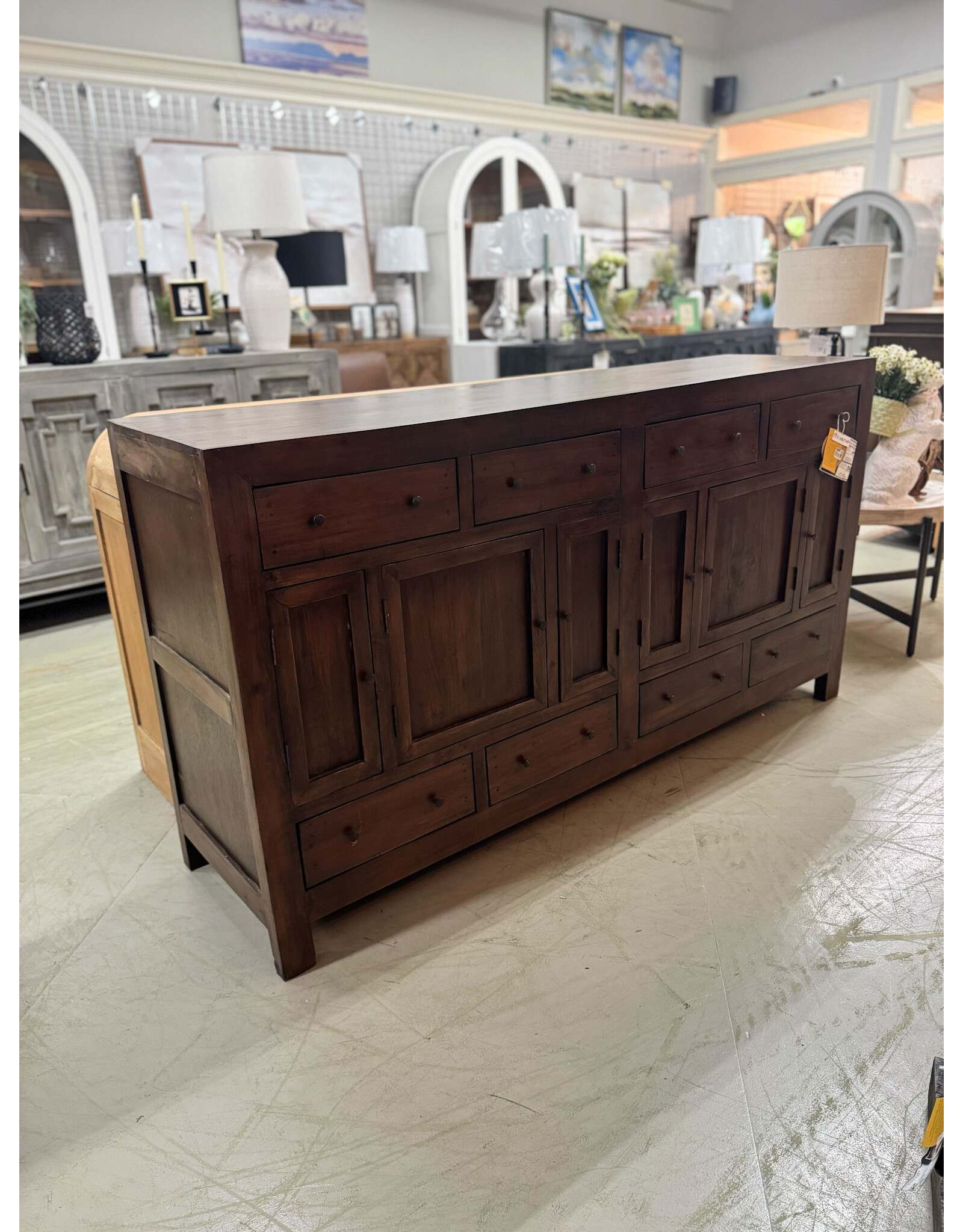 CAB374 Sideboard 6drs 8 drwrs 71.2x18.8x38.2"H