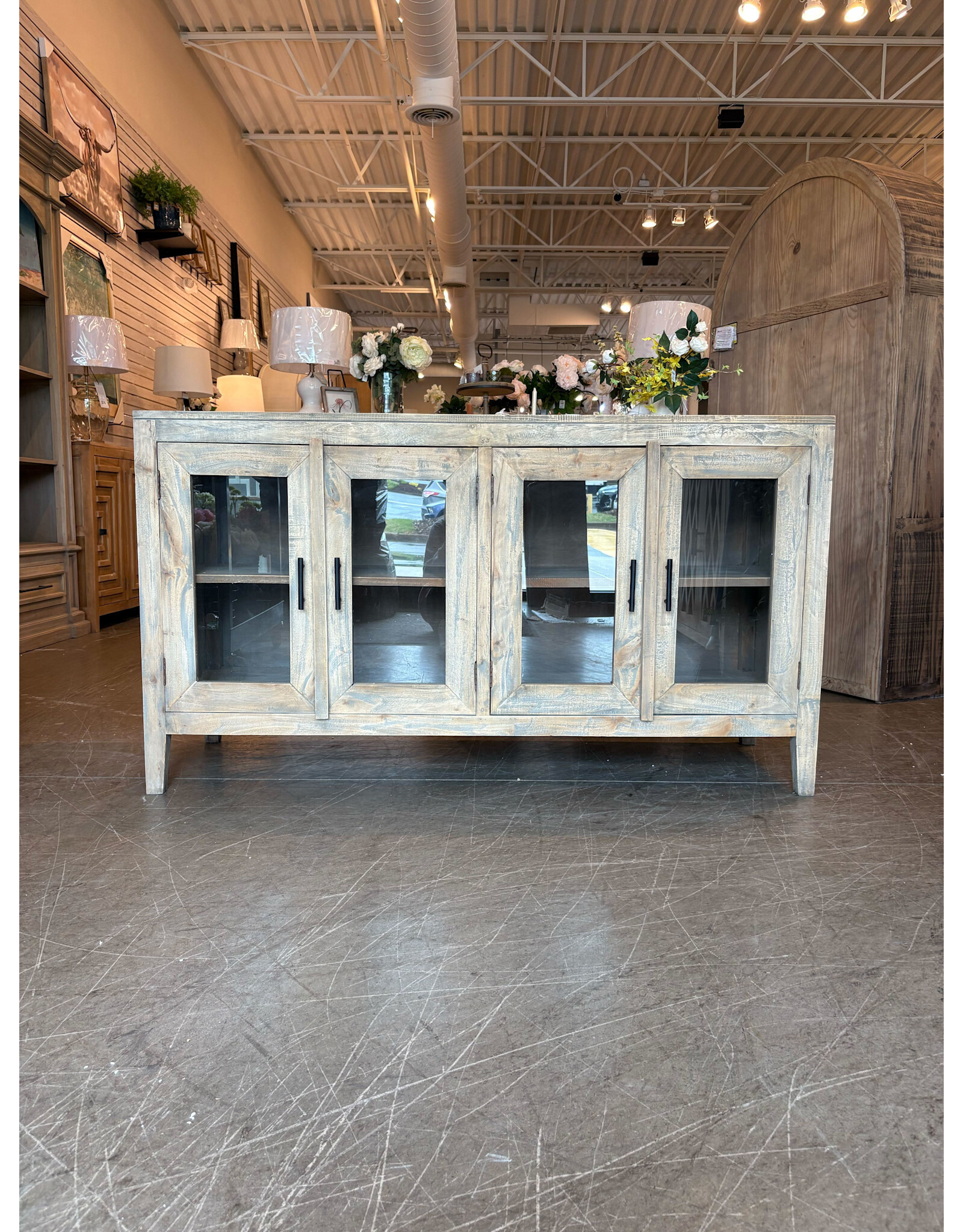 CAB358 Glazed Credenza 4GD 60.2x20.1x33.8"H