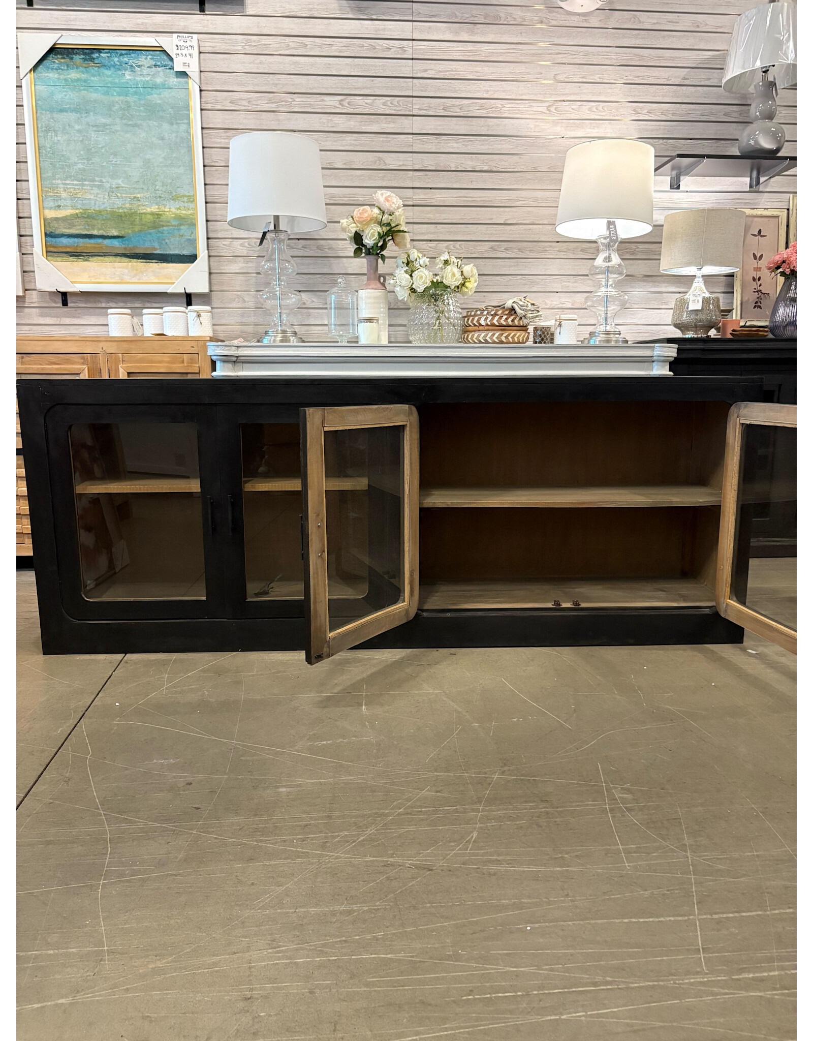 CAB631 Fairbanks Credenza 4GD w/Adj Shelf 83.8x16.8x31.8"H