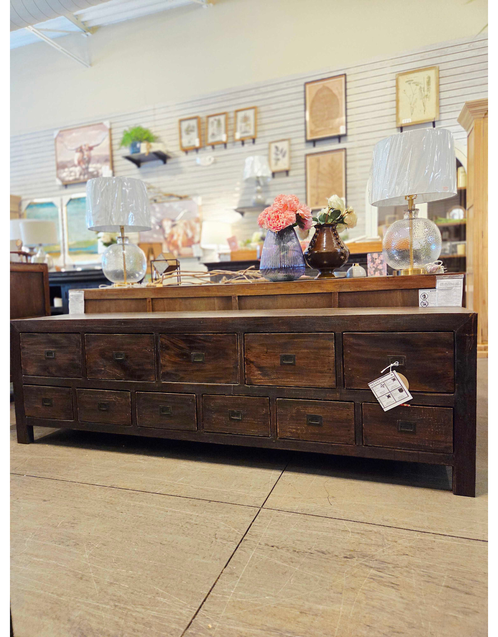 CAB637 Old City Credenza 11drw w/RG 82.2x17.7x25.2"H