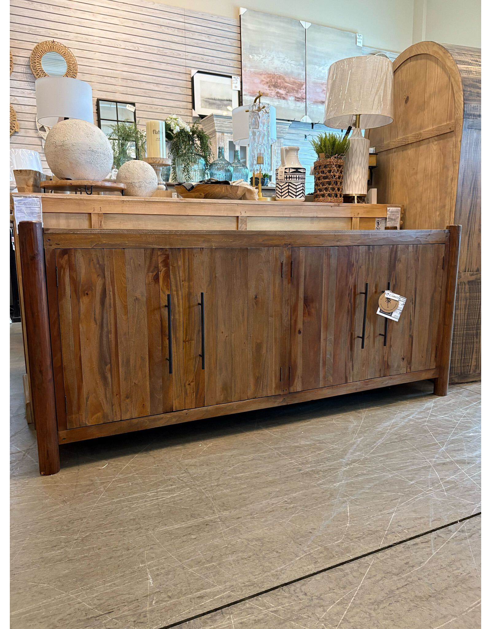 CAB632 Flagstaff Credenza 4Drs w/Adj Shelf 78x20.1x34.2"H