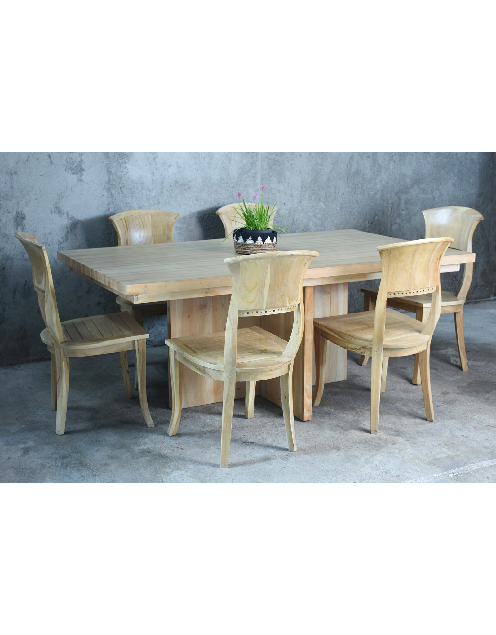 TAB367 Cross Based Dining Table 72x42.1x29.8"H