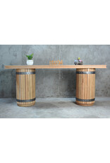 TAB373 Manchester Console Table 2Barrel Legs 85.8x19.6x34.2"H