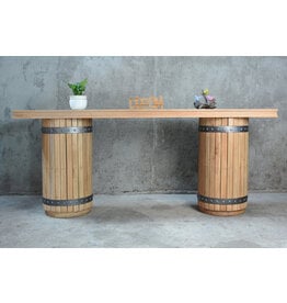 TAB373 Manchester Console Table 2Barrel Legs 85.8x19.6x34.2"H