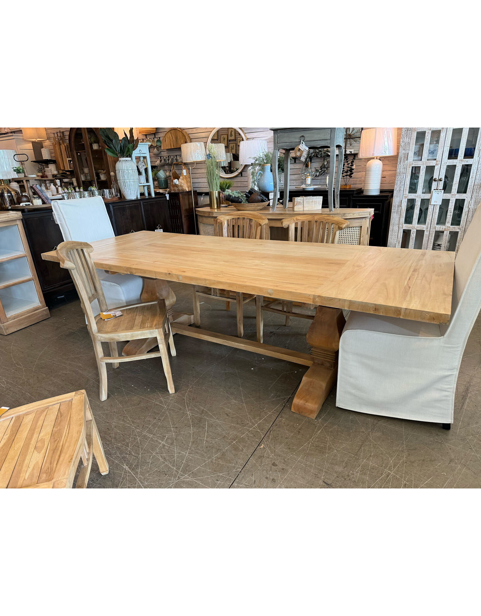 TAB3303 Trestle Dining Table 96.4x39.3x30.7