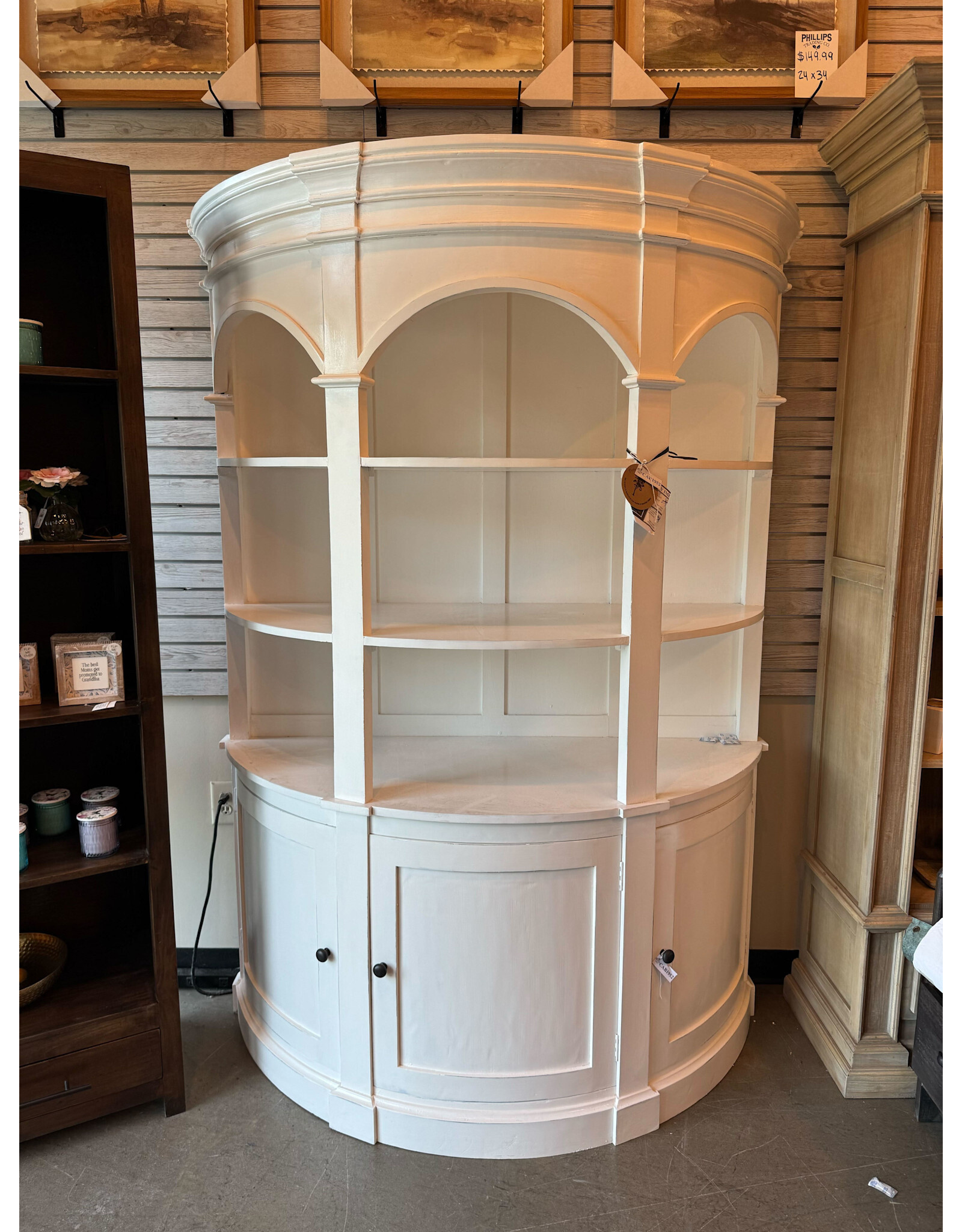 CAB1952 Bloomington Demilune Armoire 3Panel Doors 59x23.6x82.6"H