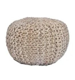 Jute Foot Stool Poof 18 x18 x18  EVFNR1088