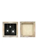 5 x 5 x 1.5" Reversible Wood Frame Sign Spider-Leaf 50503