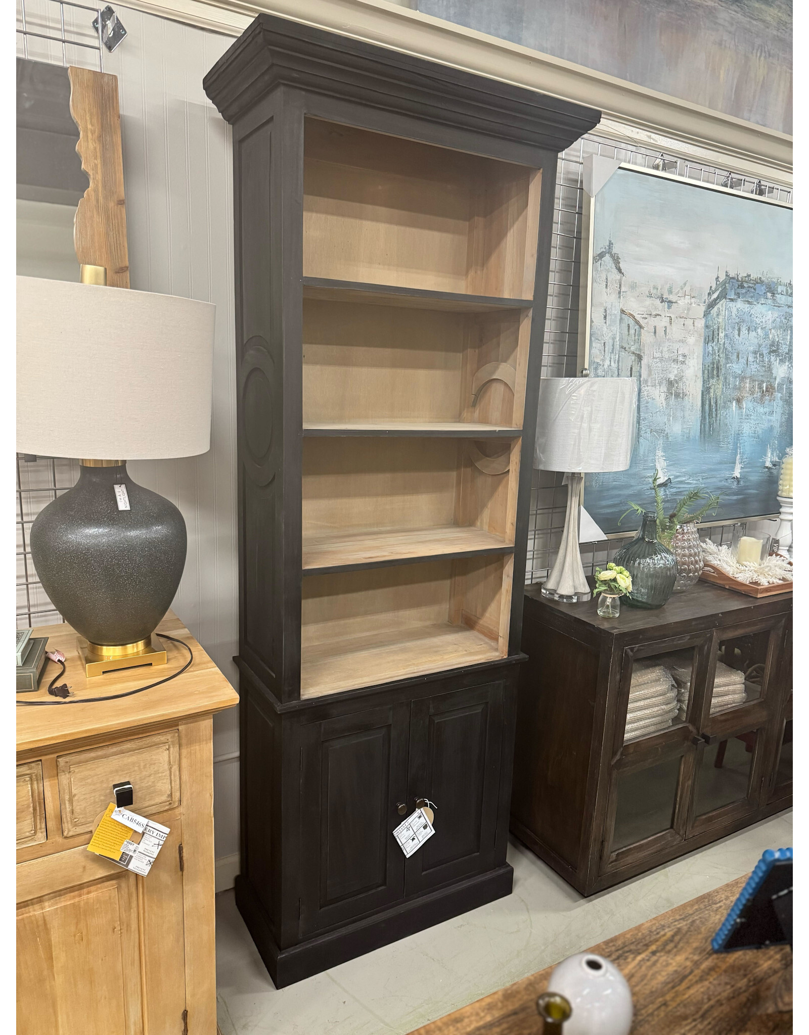 CAB1880 Stratford Armoire 2Raised Panel Doors 35.3x16.1x90.1"H