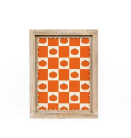 10 x 13 x 1.5 Revesible Wd FRame Sign Moon/Pumpkin 60292