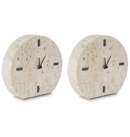 Travertine Clock6.5" x 6"  A2000660