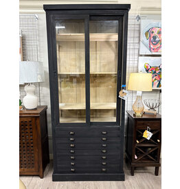 CAB1882 Britannica Glazed Armoire 2GD 4drw w/RG 40.1x17.7x90.5"H