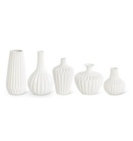 White Porcelain Accordian Vase 16580A