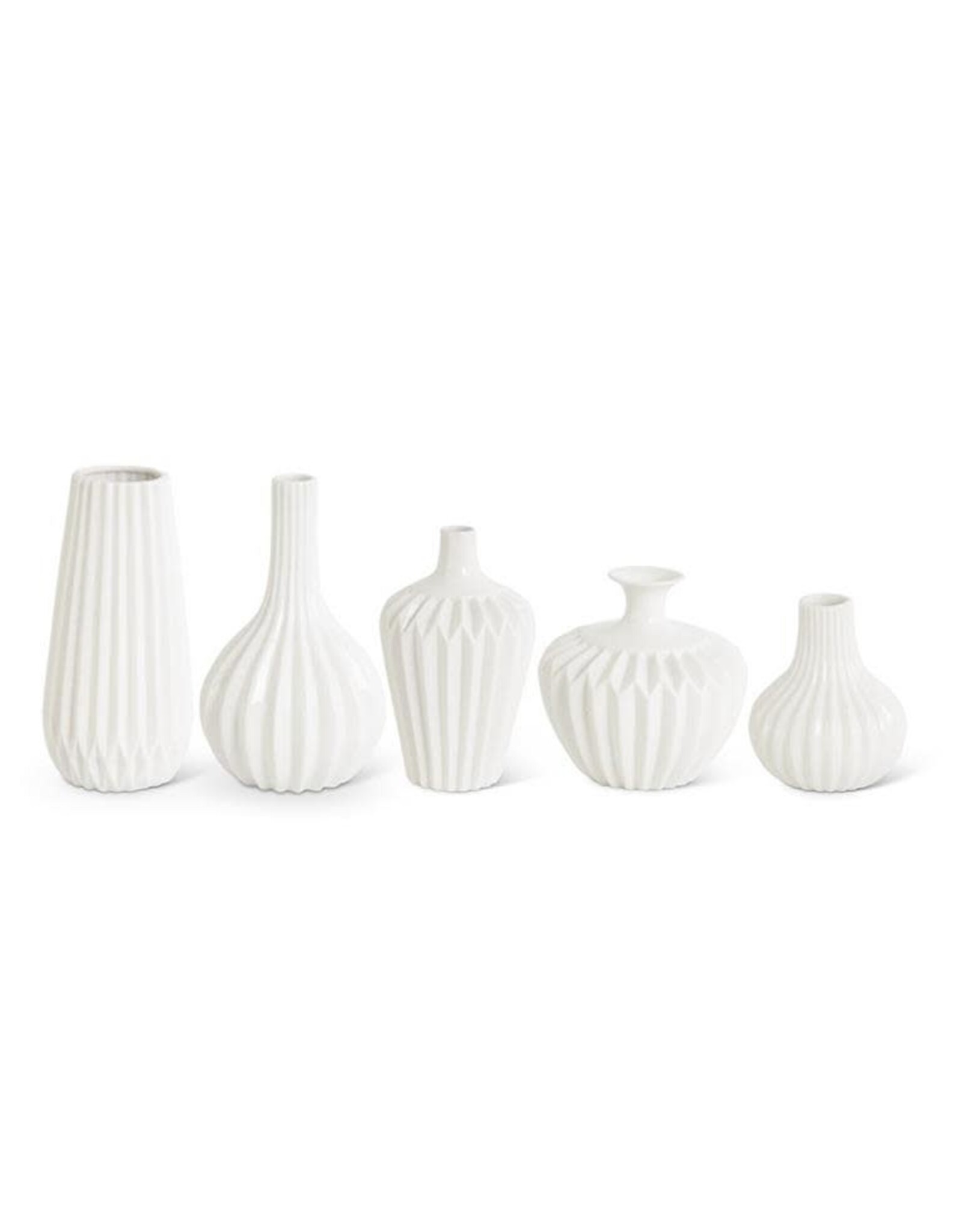 White Porcelain Accordian Vase 16580A